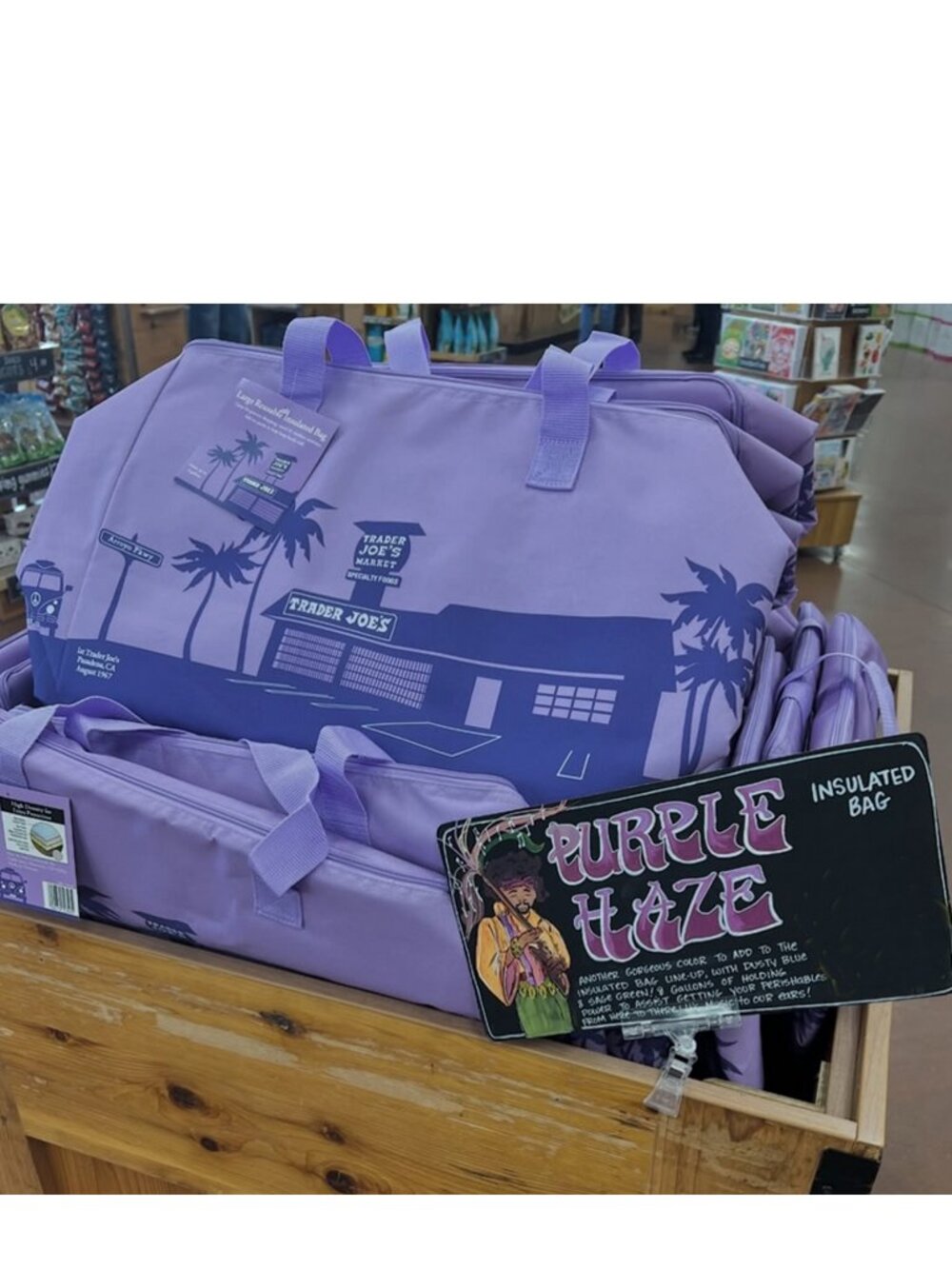 Trader Joe’s NEW SPRING 2026 RELEASE PURPLE RAIN Large Insulated Bag LIMITED
